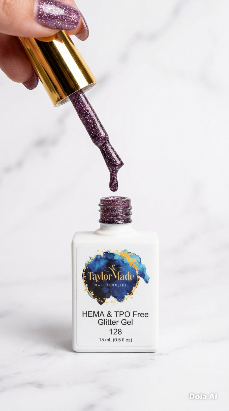 Amethyst Sparkle (128) Glitter Gel Polish Hema & TPO free 15ml