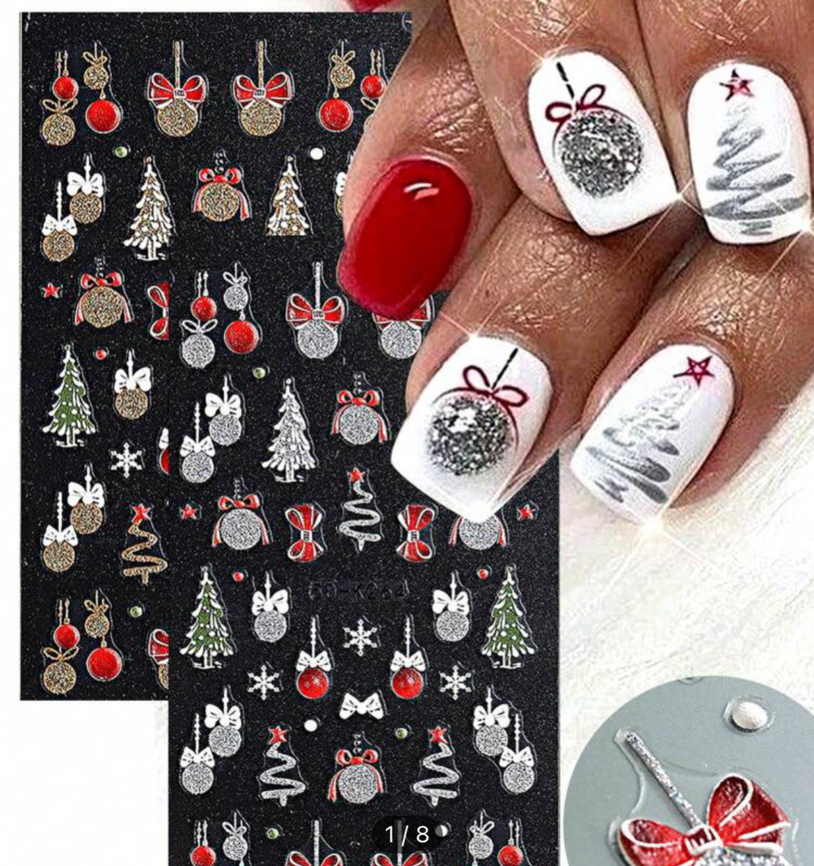 2 pack of Christmas Nail Art Stickers