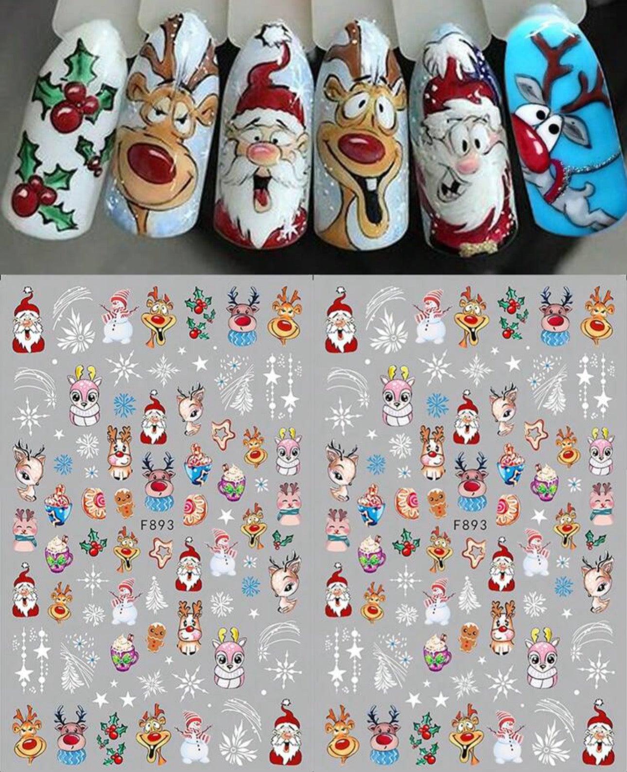 2 Piece Christmas Cartoon Stickers