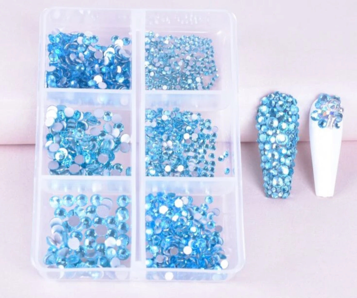 NEW IN❤️ Box of Baby Blue coloured Rhinestones