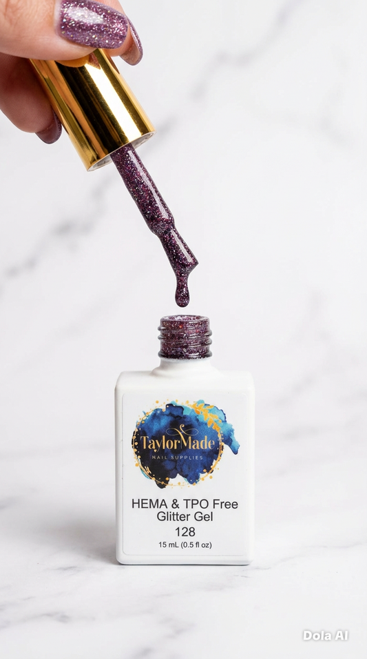 Amethyst Sparkle (128) Glitter Gel Polish Hema & TPO free 15ml