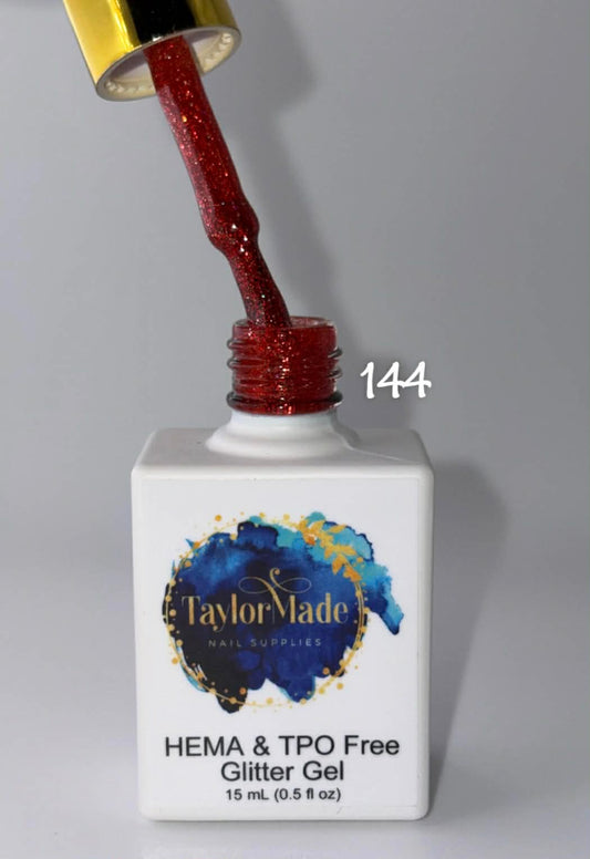 Hema & TPO free Red Glitter Gel No 144 15ml