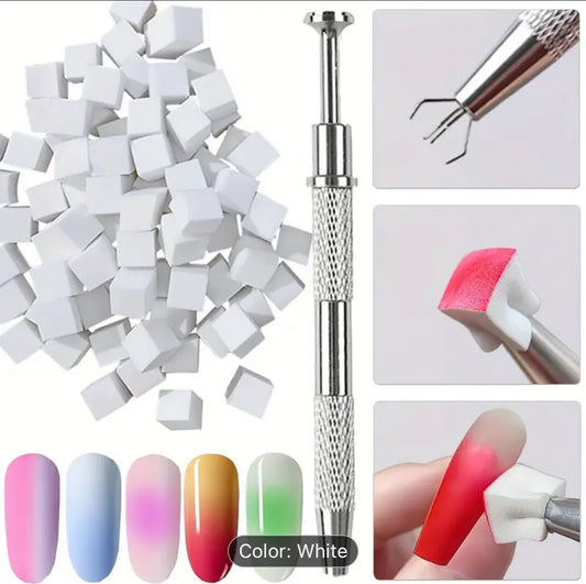 50 piece Nail Art Sponge Set with Precision Pen
