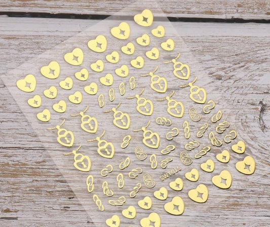Gold Heart Stickers