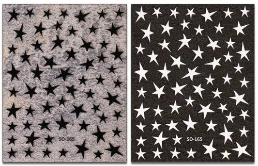 Black & White Nail Art Star Stickers.