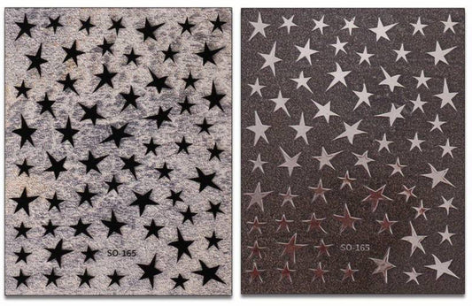 Black & Silvery Nail Art Star Stickers