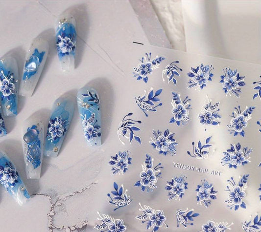 Embossed Flower Nail Art Sticker