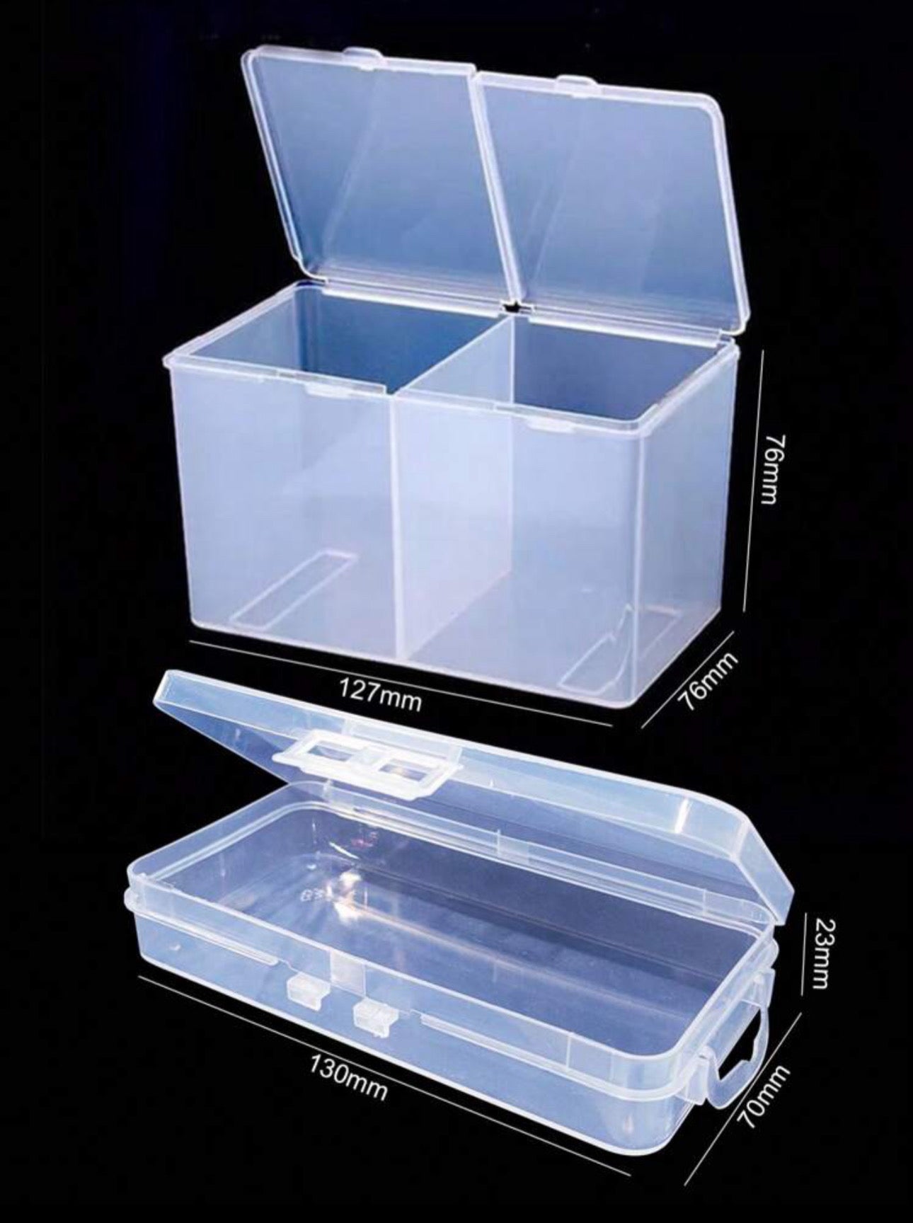 2 Pack Clear Storage Containers