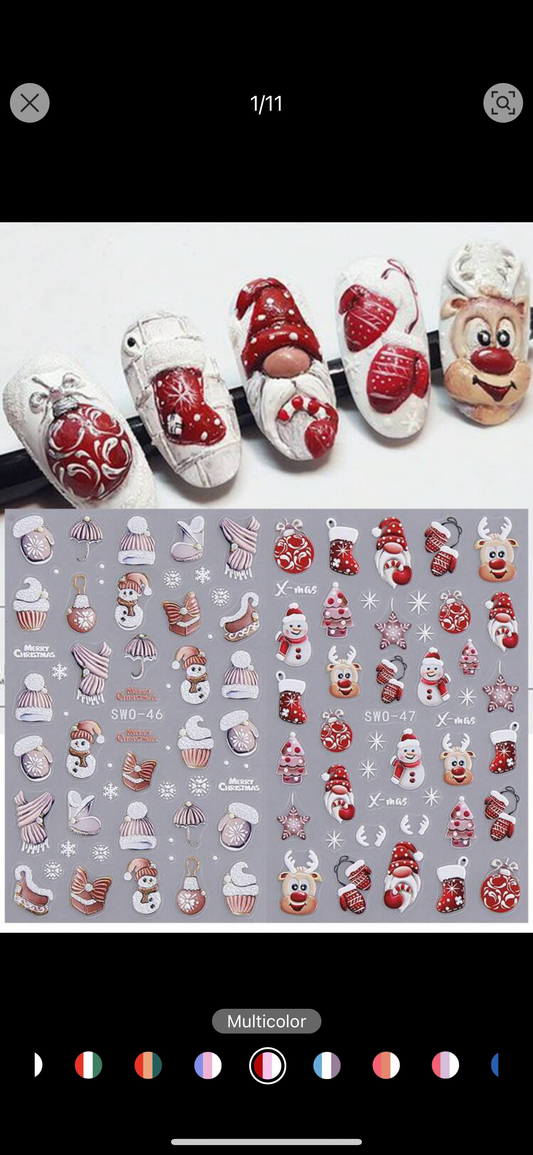 Merry Christmas Embossed Stickers