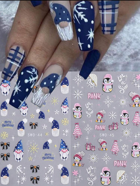 Christmas Penguin & Gonk Stickers 2 pack