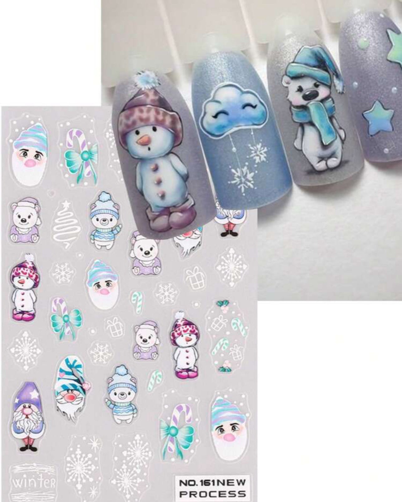 3 Piece Festive Nail Art Stickers