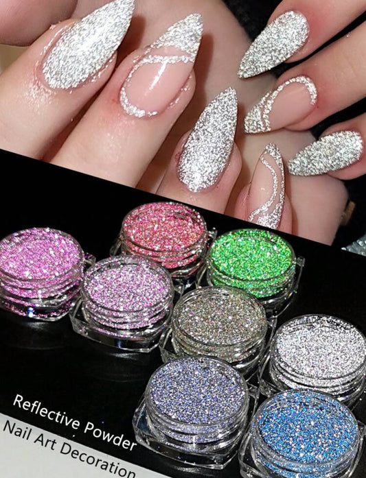 8 Pack Reflective Loose Glitters