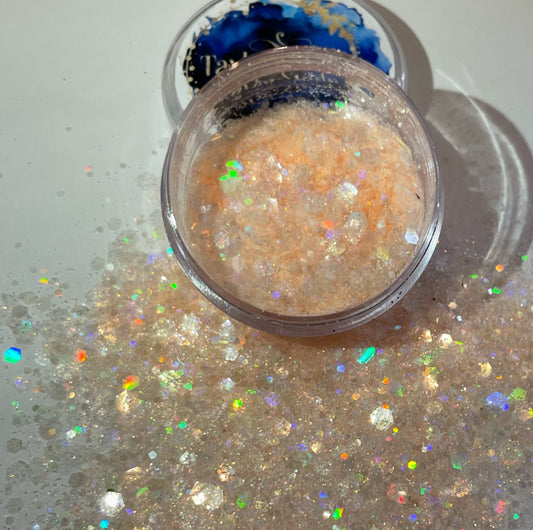 Peach Delight multi cut glitter