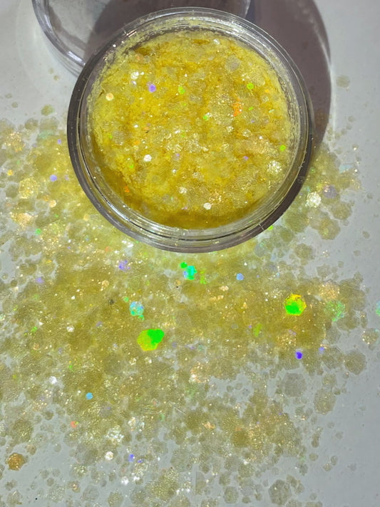 Mellow Yellow multi cut glitter