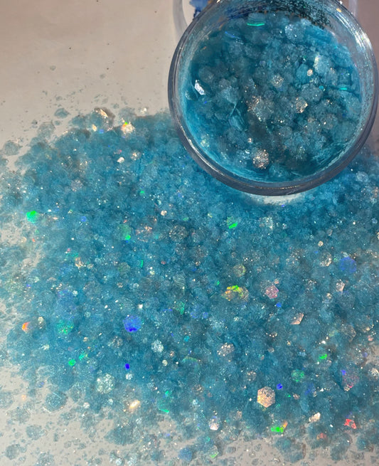 Blue Skies multi cut glitter