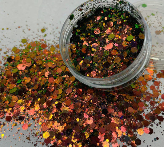 Red Wine Mermaid Chameleon glitter