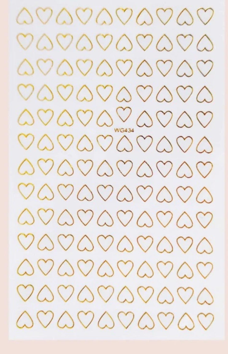 NEW IN❤️ Gold Heart Nail Art Stickers