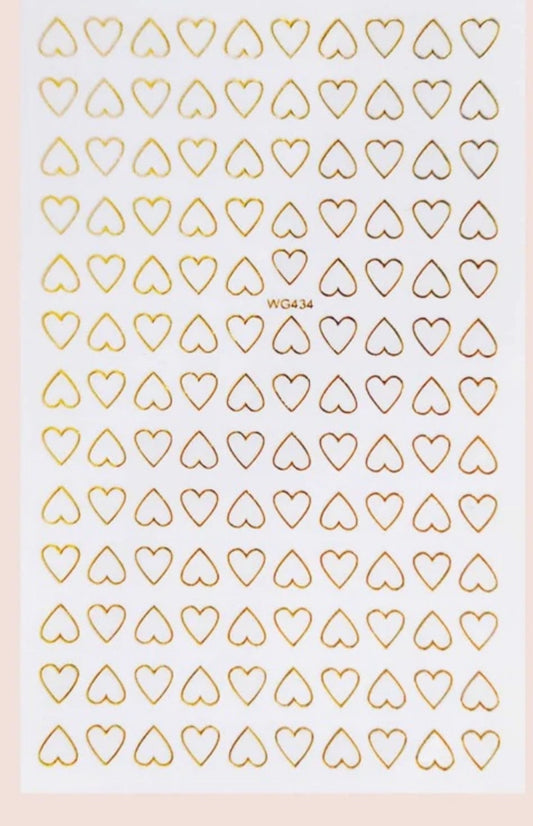 NEW IN❤️ Gold Heart Nail Art Stickers